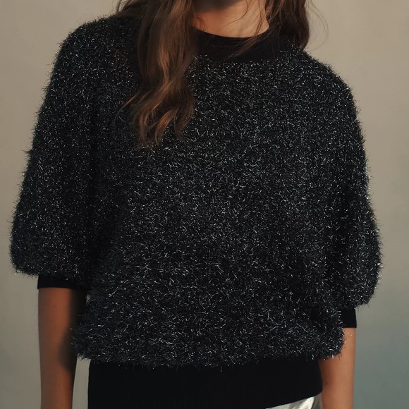 ANTHROPOLOGIE The Violetta Short-Sleeve Tinsel Sweater by Maeve - Size 1X (NWT) - Picture 5 of 8